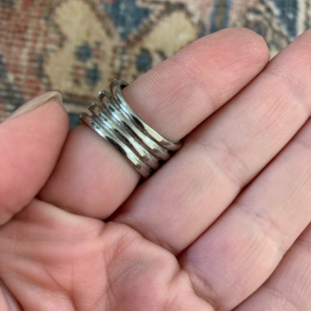 Silver Lab Diamond Ring Set - Picture 4 of 4